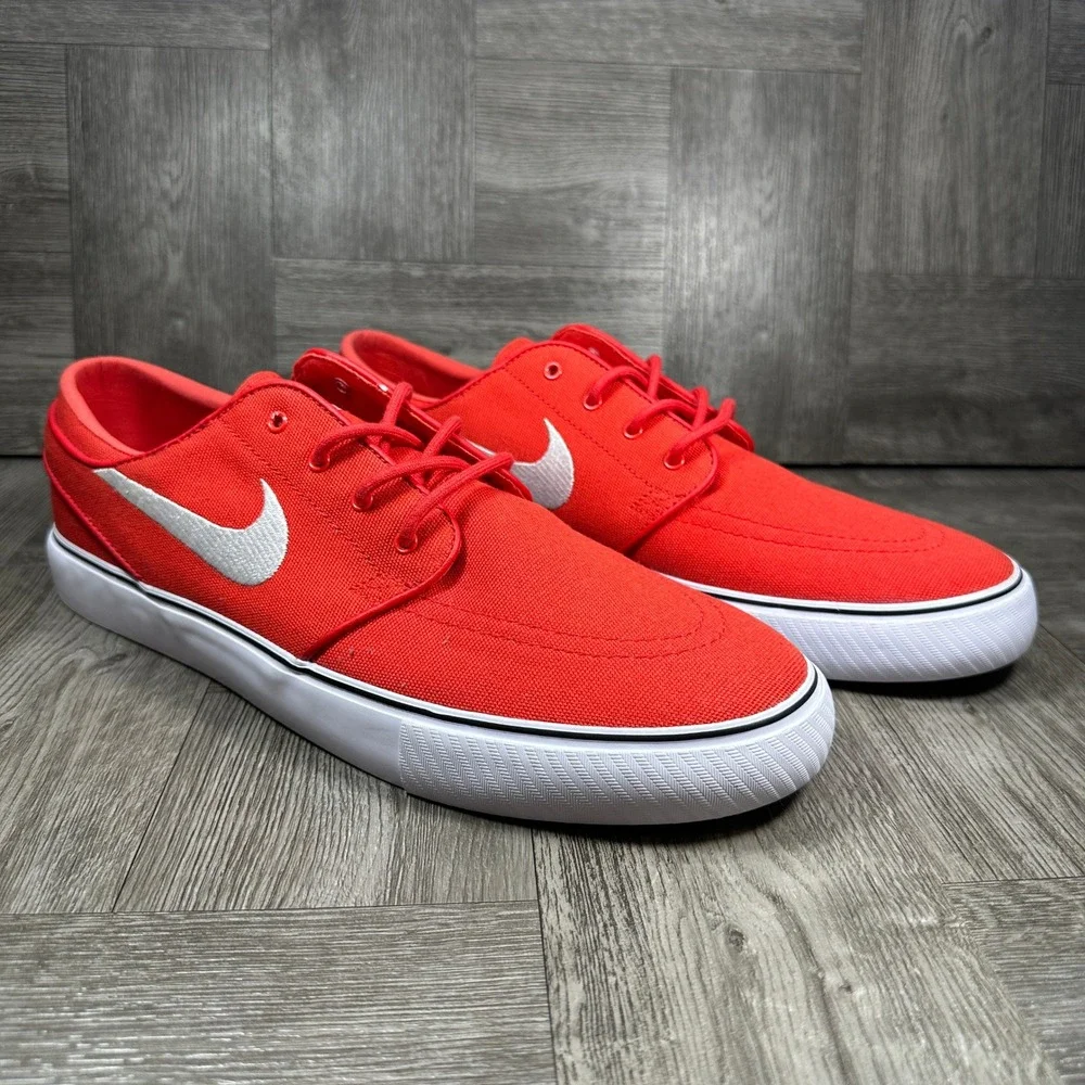 Nike SB Stefan Janoski Mens 11 Red Canvas Skateboarding Sneakers NEW HQ1655-600